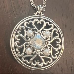 Brighton 22” Reversible Round Pendant Silvertone